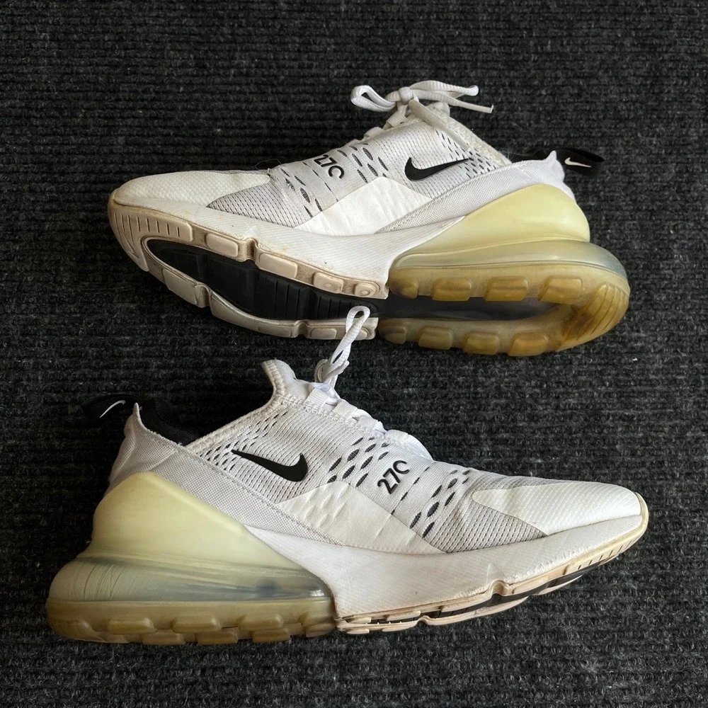 Nike Air Max 270 Womens 8 White Black AH6789-100 Running Shoes Sneaker athletic